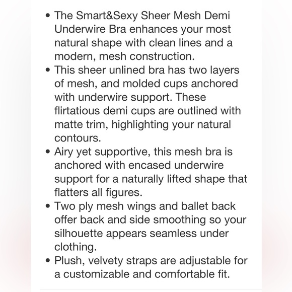 🌿🦋 Smart & Sexy Full Figure Sheer Mesh Demi Underwire Bra • 34DDD - Picture 13 of 13